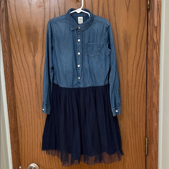 OshKosh B'gosh Other - OshKosh B'gosh UGC Girls Size 10 Denim Chambray and Navy Tulle Dress